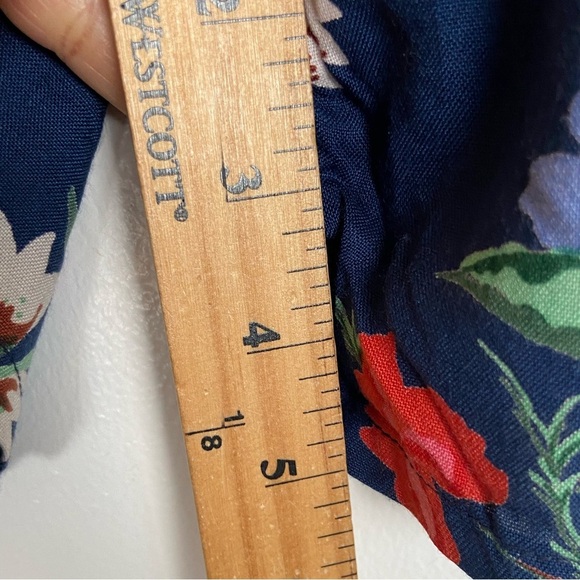 Retro 90s Y2K Inspired Women’ Floral Pleated Short S Blue Relaxed Side Pockets - Picture 8 of 12